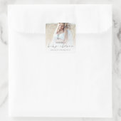 Boho Foto Overlay Script Kinderdusche Vielen Dank Quadratischer Aufkleber (Tasche)