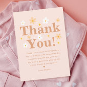 Boho Foto Pink Daisy Birthday Party Dankeskarte