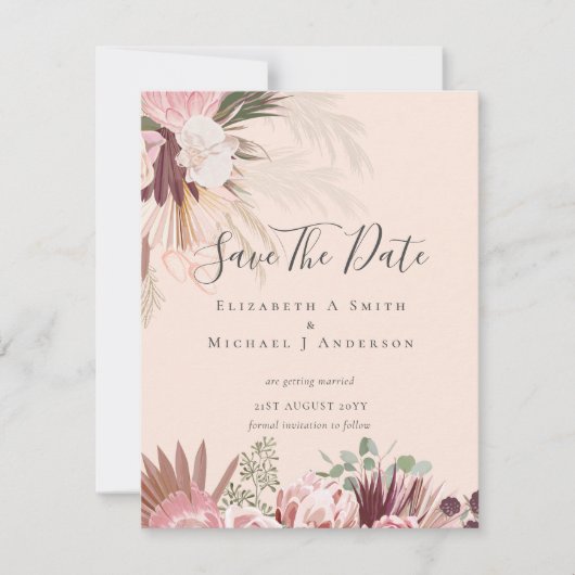 BOHO FOTO RETTE DATES - Pampas Grass Burgund (Vorderseite)