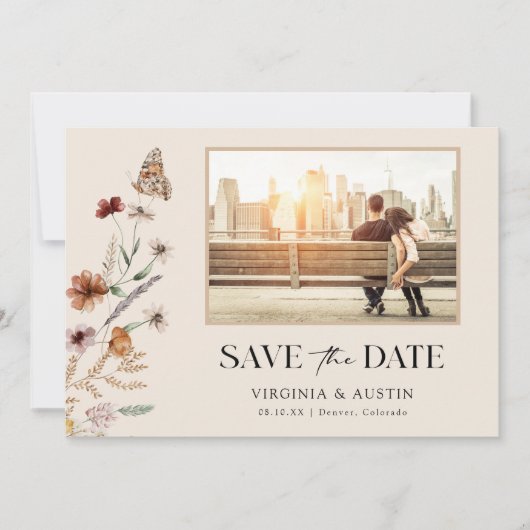 Boho Foto Save the Date (Vorderseite)