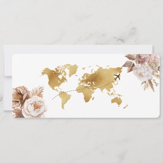 Boho Foto Save the Date Boarding Pass QR Code Einladung (Rückseite)