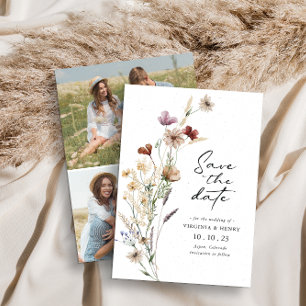 Boho-Foto-Save-The-Date-Flachkarte Save The Date