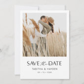 Boho Foto Save the Date Karte Minimalistisch Hochz (Vorderseite)