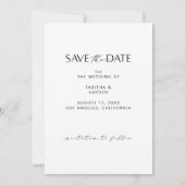 Boho Foto Save the Date Karte Minimalistisch Hochz (Rückseite)