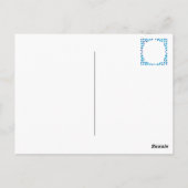 Boho Foto Save the Date mit marokkanischer Blue Ti Postkarte (Rückseite)