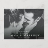 Boho Foto Save the Date mit marokkanischer Blue Ti Postkarte (Vorderseite)