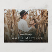 Boho Foto Save the Date mit marokkanischer brauner Postkarte (Vorderseite)