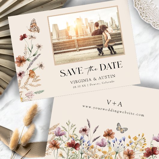 Boho-Foto Save-the-Date Save The Date