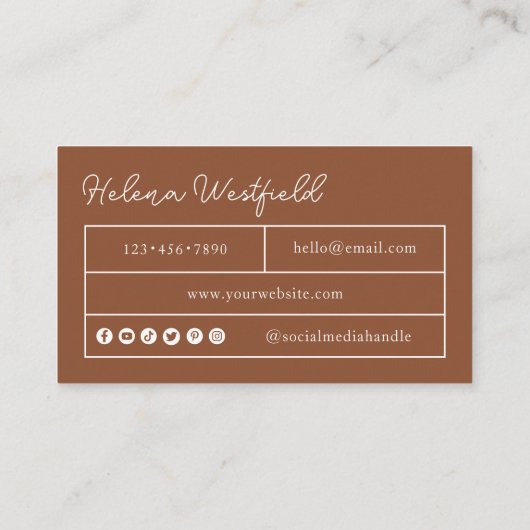 Boho Foto Small Business Card Visitenkarte (Rückseite)