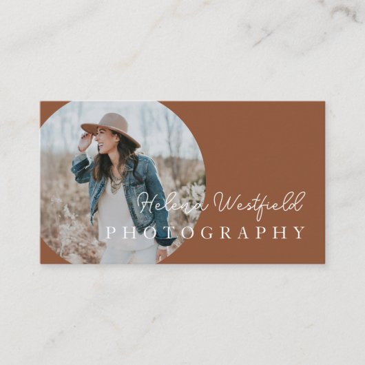 Boho Foto Small Business Card Visitenkarte (Vorderseite)