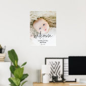 Boho-Foto-Tauf-Willkommensschild Poster (Heimbüro)
