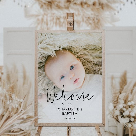 Boho-Foto-Tauf-Willkommensschild Poster