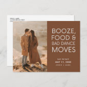 Boho Foto Terracotta Wedding Save the Date Ankündigungspostkarte (Vorne/Hinten)