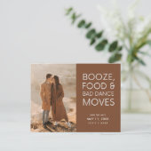 Boho Foto Terracotta Wedding Save the Date Ankündigungspostkarte (Stehend Vorderseite)