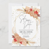 Boho Foto | Terracotta Wedding Save the Date Einladung (Vorderseite)