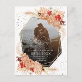 Boho Foto | Terracotta Wedding Save the Date Postkarte (Vorderseite)