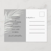 Boho Foto Tropical Floral Save the Date Hochzeit Postkarte (Rückseite)