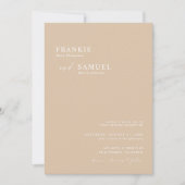 Boho Foto Wedding Einladung, Moderne Beige Einladu Einladung (Vorderseite)