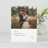 Boho Foto Wedding Invite | Chic Modern Minimalisti Einladung (Stehend Vorderseite)