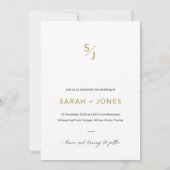 Boho Foto Wedding Invite | Chic Modern Minimalisti Einladung (Rückseite)