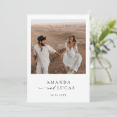 Boho Foto Wedding Invite | Deutsch Minimalistisch Einladung (Stehend Vorderseite)