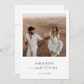 Boho Foto Wedding Invite | Deutsch Minimalistisch Einladung (Vorne/Hinten)