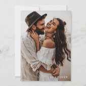 Boho Foto Wedding Invite, Moderne Minimalistisch Einladung (Rückseite)