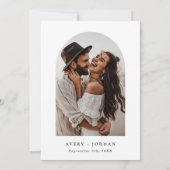 Boho Foto Wedding Invite | Modernes Minimalistisch Einladung (Rückseite)