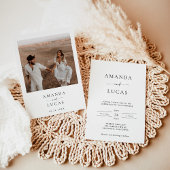 Boho Foto Wedding Invite | Modernes Minimalistisch Einladung