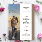 Boho Foto Wedding Invite | Modernes Minimalistisch Einladung