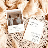 Boho Foto Wedding Invite | Modernes Minimalistisch Einladung