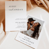 Boho Foto Wedding Invite | Modernes Minimalistisch Einladung
