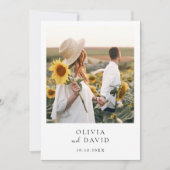 Boho Foto Wedding Modern Minimalistisch Einladung (Vorderseite)