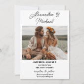 Boho Foto Wedding Modern Minimalistisch Einladung (Vorderseite)