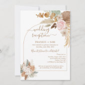 Boho Foto Wedding Reception Einladung (Vorderseite)