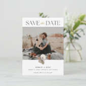 Boho Foto Wedding Save the Date (Stehend Vorderseite)