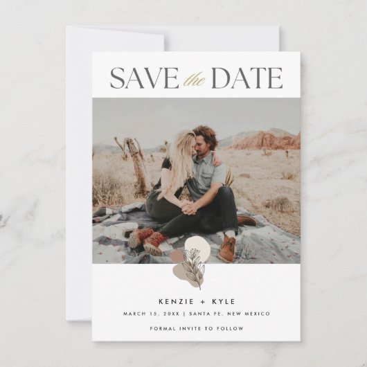 Boho Foto Wedding Save the Date (Vorderseite)