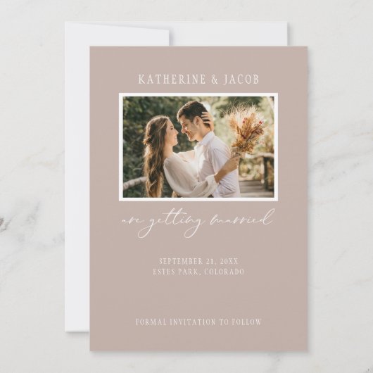 Boho Foto Wedding speichert das Datum Save The Date (Rückseite)