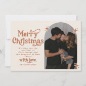 Boho Foto Weihnachtskarte Einladung (Vorderseite)