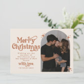 Boho Foto Weihnachtskarte Einladung (Stehend Vorderseite)