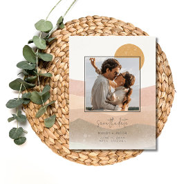 Boho Foto Wüste Wedding Save the Date Ankündigungspostkarte