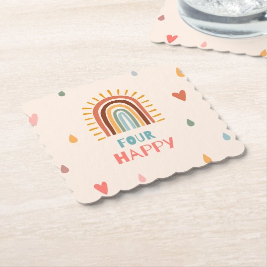 Boho Four Vurth Birthday Rainbow Untersetzer (angewinkelt)
