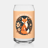 Boho Fox "Bleibe Wild, Bleibe frei" Holzdesign Dosenglas (Vorderseite)