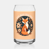 Boho Fox "Bleibe Wild, Bleibe frei" Holzdesign Dosenglas (Rückseite)