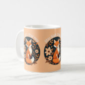 Boho Fox "Bleibe Wild, Bleibe frei" Holzdesign Kaffeetasse (Vorderseite Links)