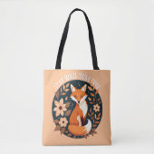 Boho Fox "Bleibe Wild, Bleibe frei" Holzdesign Tasche (Vorderseite)
