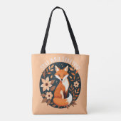 Boho Fox "Bleibe Wild, Bleibe frei" Holzdesign Tasche (Rückseite)