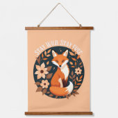 Boho Fox "Bleibe Wild, Bleibe frei" Holzdesign Wandteppich Mit Holzrahmen (Vorderseite)
