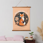 Boho Fox "Bleibe Wild, Bleibe frei" Holzdesign Wandteppich Mit Holzrahmen (Schlafzimmer)