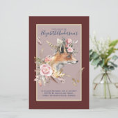 Boho FOX Brautparty Woodland Feathers Floral (Stehend Vorderseite)